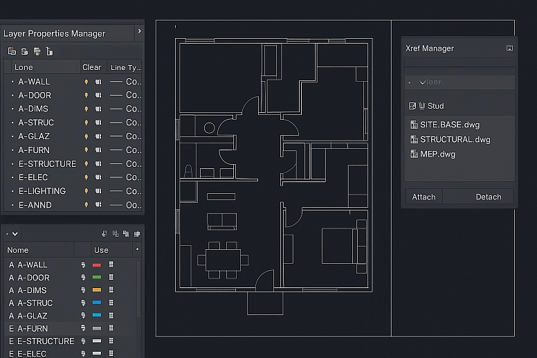 autocad residential floor plan design
