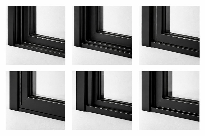 black aluminum window and door frames