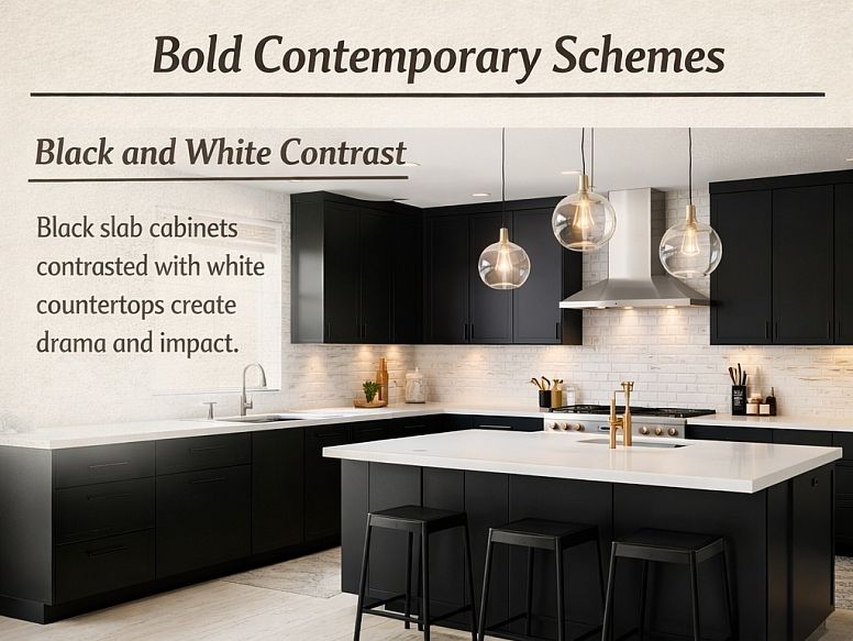 black and white kitchen