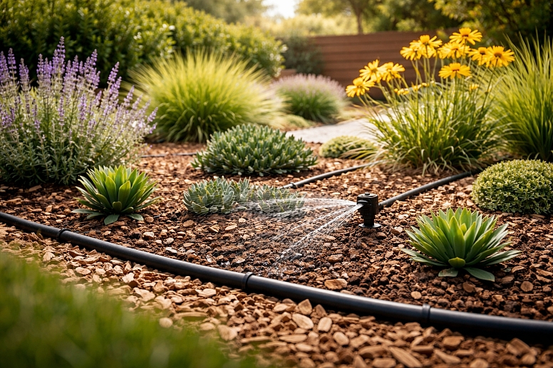 efficient watering in a drought garden