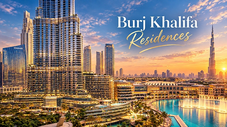 golden sunset at burj khalifa residences
