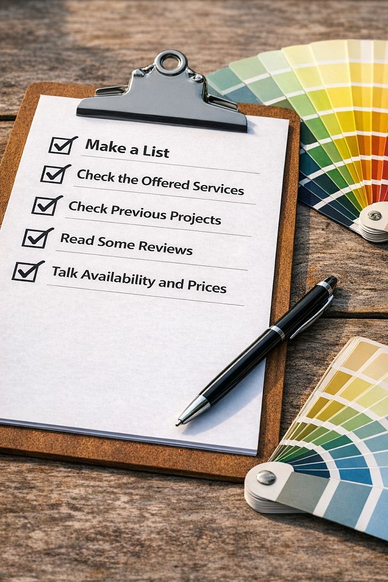 hire painting contractor checklist color swatches