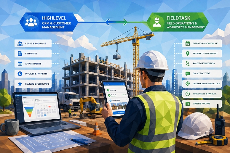 low poly construction workflow dashboard