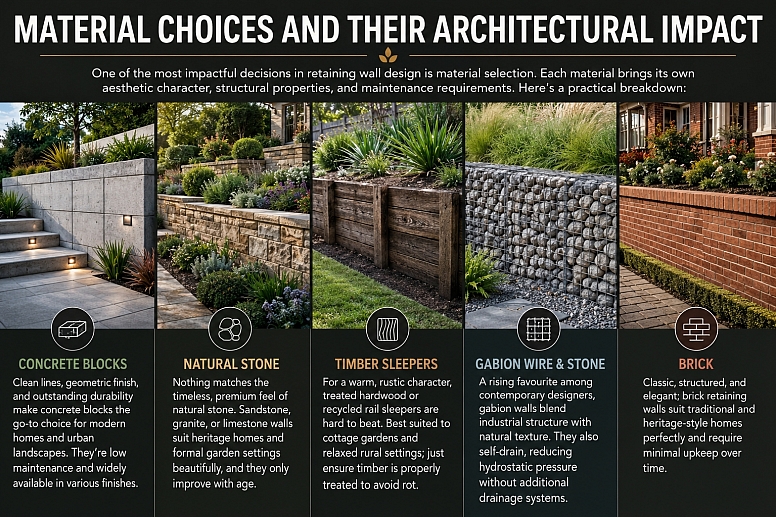 material choices for retaining walls explained