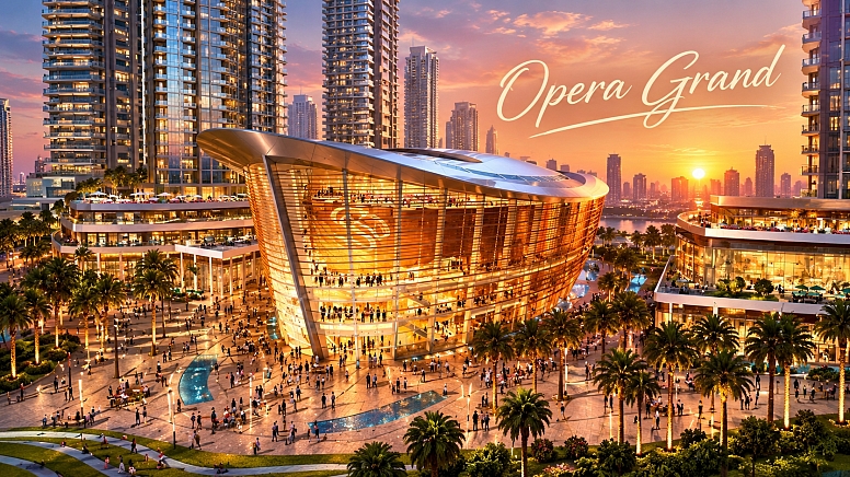 opera grand at sunset