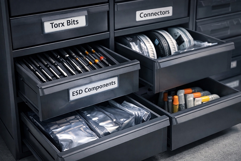 organized workshop storage system