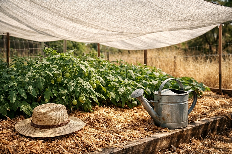 shaded summer garden