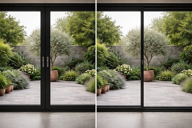 sliding doors with contrasting stiles