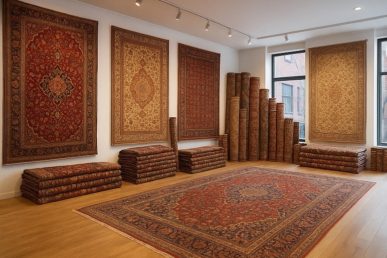 turkish rug store display