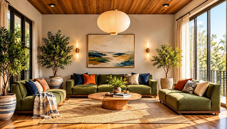 warm boho living room makeover