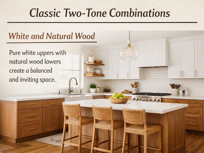 white and natural wood kitchen